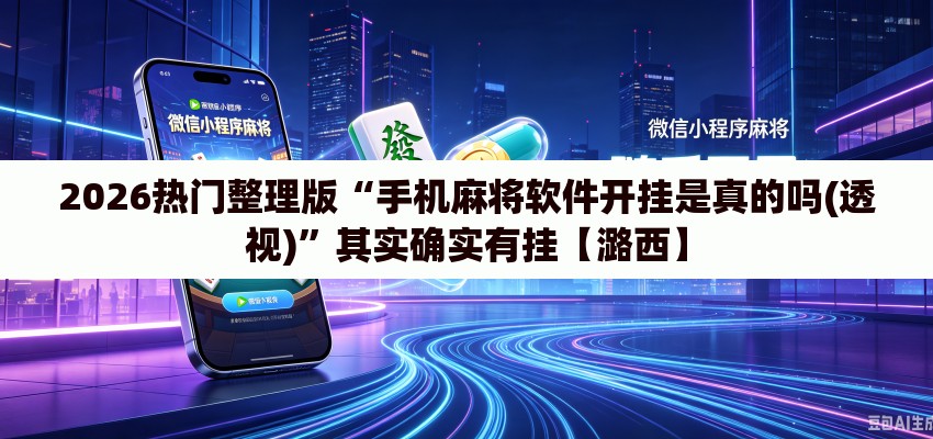 2026热门整理版“手机麻将软件开挂是真的吗(透视)”其实确实有挂【潞西】